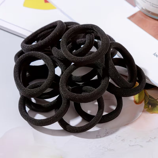 50 Black Hair Ties, High-elasticity
