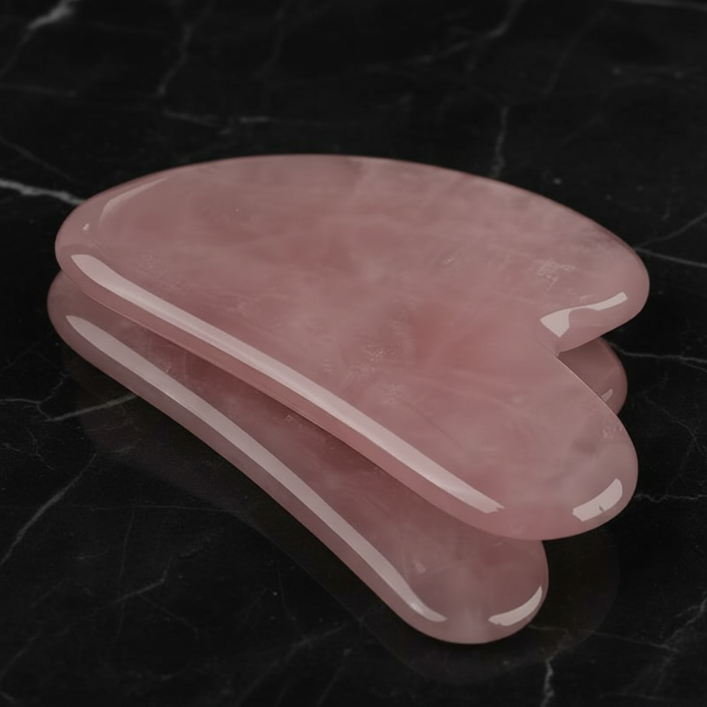 Natural Rose Quartz Heart-shaped Massage Tool