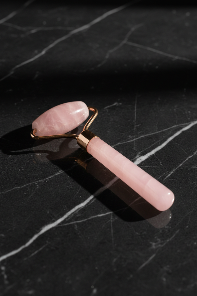 Natural Rose Quartz Mini Facial Massage Roller
