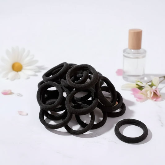 50 Black Hair Ties, High-elasticity