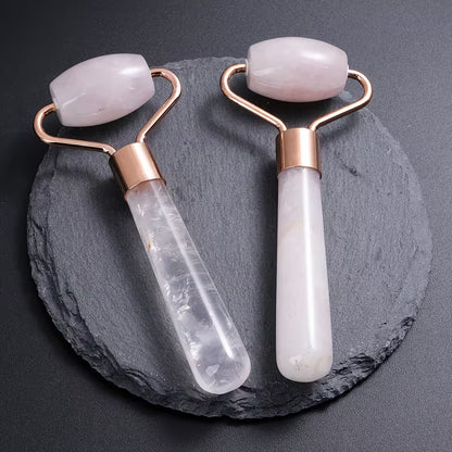 Natural Rose Quartz Mini Facial Massage Roller