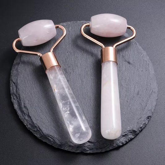 Natural Rose Quartz Mini Facial Massage Roller