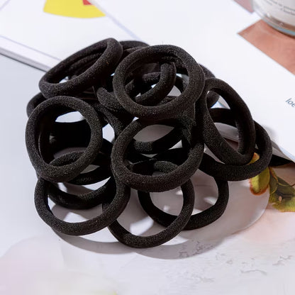 50 Black Hair Ties, High-elasticity