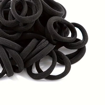 50 Black Hair Ties, High-elasticity