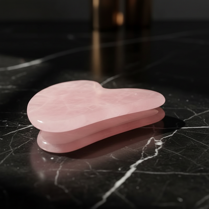 Natural Rose Quartz Heart-shaped Massage Tool