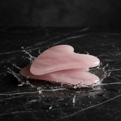 Natural Rose Quartz Heart-shaped Massage Tool