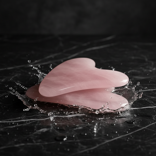 Natural Rose Quartz Heart-shaped Massage Tool